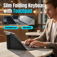 Teclado dobrável ultrafino com touchpad e suporte integrados