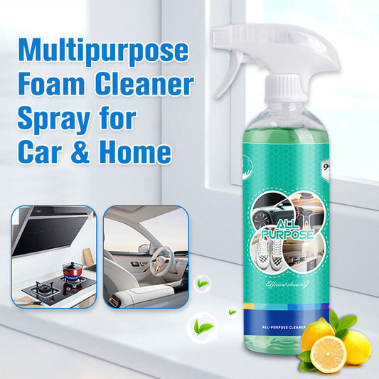 Spray de limpeza multiuso em espuma para carro e casa.