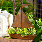 Vaso de Planta Metálico Rústico - Design de Veleiro