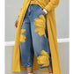 🔥Novidade 2026 promoção com 50% de desconto🔥Calça jeans pantalona floral feminina💙