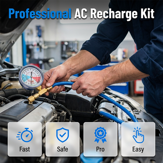 🔧 50% DE DESCONTO AGORA! ❄️ Mangueira de Recarga de Gás Refrigerante R134a com Medidor – Vedação segura, leitura fácil e compatível com carros, caminhões e ar-condicionados domésticos – recarga segura para uso caseiro 🚗