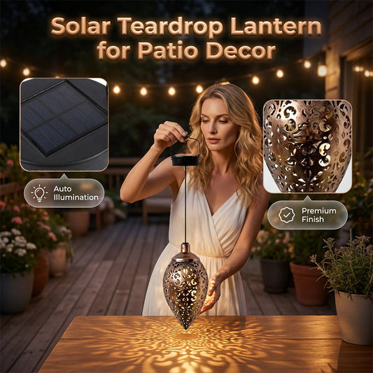 🌞 Lanterna em Forma de Gota com Energia Solar para Decoração de Jardim 🏡