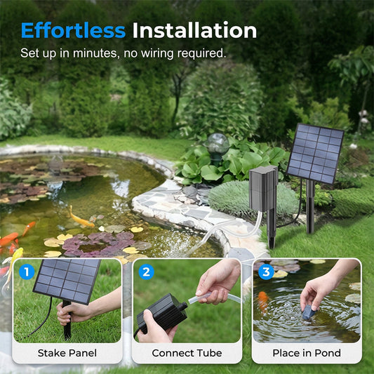 ☀️Aerador para Lago Solar com Bomba de Ar