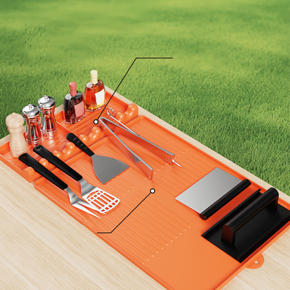 Tapete organizador para churrasco em silicone 2 em 1