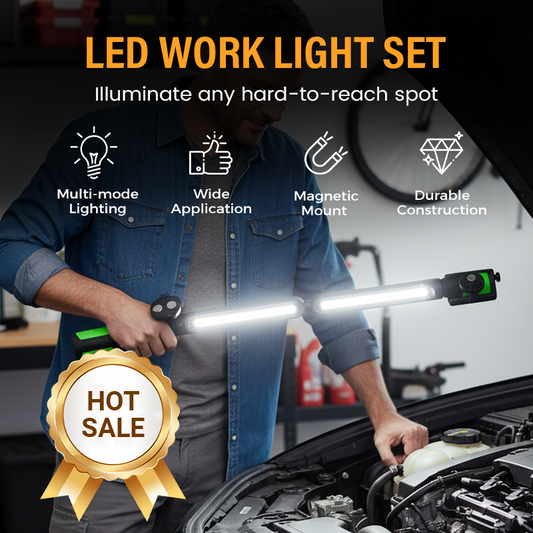 Conjunto de Luz de Trabalho LED Magnética e Recarregável