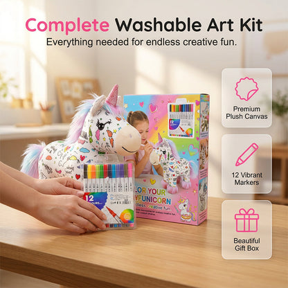 ✨Kit DIY de Pelúcia de Unicórnio para Colorir🦄