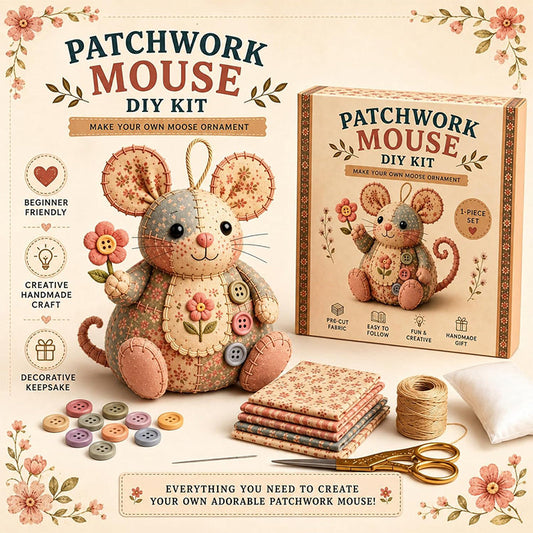 🥳Super Oferta 2026🥳💞Mais de 33 mil unidades vendidas! Kit de Costura Rato Patchwork 3D, diversão para iniciantes, alivia tensões e presente exclusivo