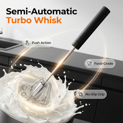 🥚 Batedor de ovos manual semiautomático em aço inoxidável