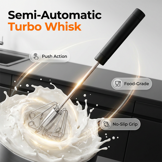 🥚 Batedor de ovos manual semiautomático em aço inoxidável