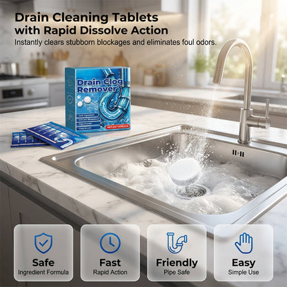 💥 Tabletes Desentupidor de Canos Potente – Desentope Ralos e Tubos Sem Esforço! 🛁 Rápido e Eficiente – Ideal para Cozinha e Banheiro. 🧼 Seguro para Tubos