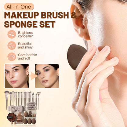📢📢50% DE DESCONTO!! ⏰Kit completo de pincéis e esponjas de maquiagem