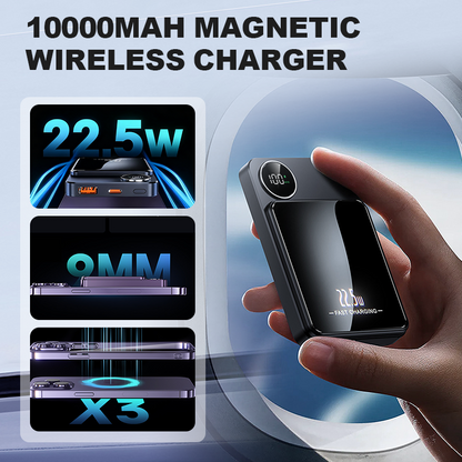 🔋✨Carregador Magnético Profissional para Viajantes e Profissionais 🧲 | Com fio 22.5W e sem fio 15W | 10.000 mAh | Entrega Rápida💥