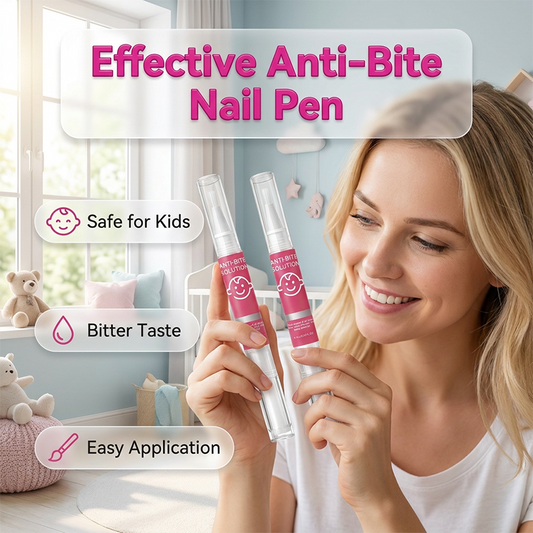 💅 Caneta Anti-Roer Unhas para Crianças e Adultos 😖 Elimina o hábito de roer unhas e chupar polegares, fórmula vegetal suave com sabor amargo potente, pincel aplicador preciso, seguro para todas as idades