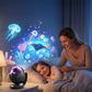 🌌 Projetor de Luz Noturna Céu Estrelado Oceânico com Música para Quarto Infantil