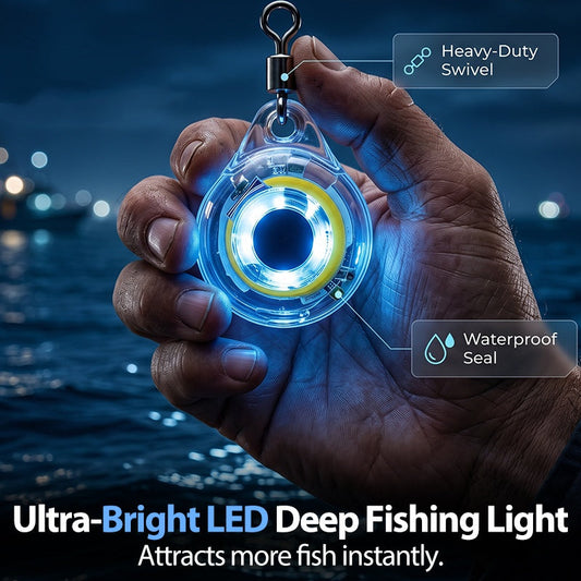 🐟 Luz LED Subaquática para Pesca Noturna Ultrabrilhante | Resolve o problema de não atrair peixes em águas profundas. 4 cores, impermeável, compacta e de longa duração.
