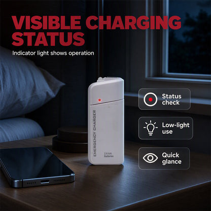Carregador portátil de emergência para celular — Power Bank alimentado por pilhas AA com lanterna LED